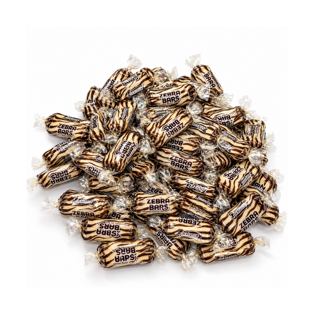 Zebra Peanut Butter Candy Bars 454g (1lb) - Individually Wrapped, Crunchy Retro Candy,