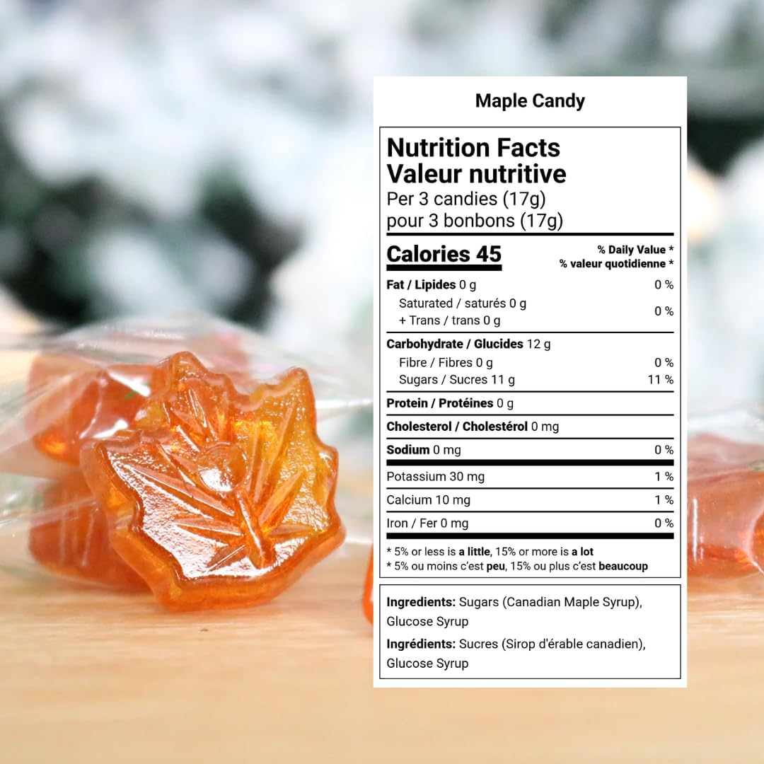 Maple Leaf Hard Candy 1 lb (454g) – Maple Flavoured Individually Wrapped Candies