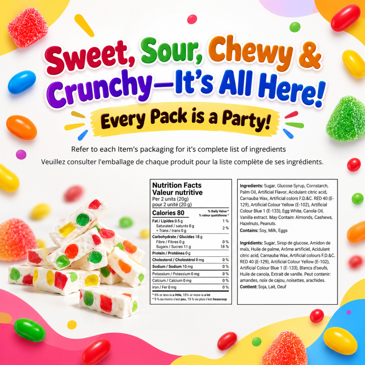 Party Mix – 1 lb (454g) Candy Variety Pack, Assorted Individually Wrapped Candies