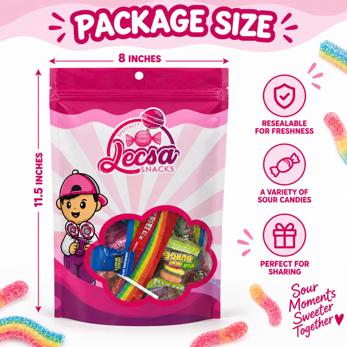 Sour Candy Party Mix 300g – Assorted Sour Candy Variety Pack – Sweet & Tangy Bulk Treats