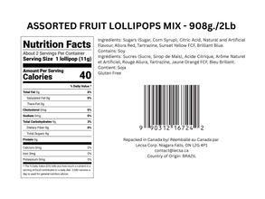 Assorted Fruit Flat Lollipop by Lecsa Specialty Snacks (908g/2lb)