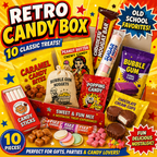 Retro Candy Box Vintage Snack Bundle – Old School Sweets, Bubble Gum Mix, Classic Candy