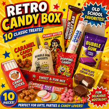 Retro Candy Box Vintage Snack Bundle – Old School Sweets, Bubble Gum Mix, Classic Candy