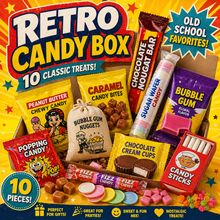 Retro Candy Box Vintage Snack Bundle – Old School Sweets, Bubble Gum Mix, Classic Candy