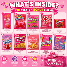 Pink Snack Box - Sweet & Sour Variety Pack + Bonus Fun Kit