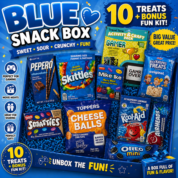 Blue Snack Box - Sweet & Sour Variety Pack + Bonus Fun Kit