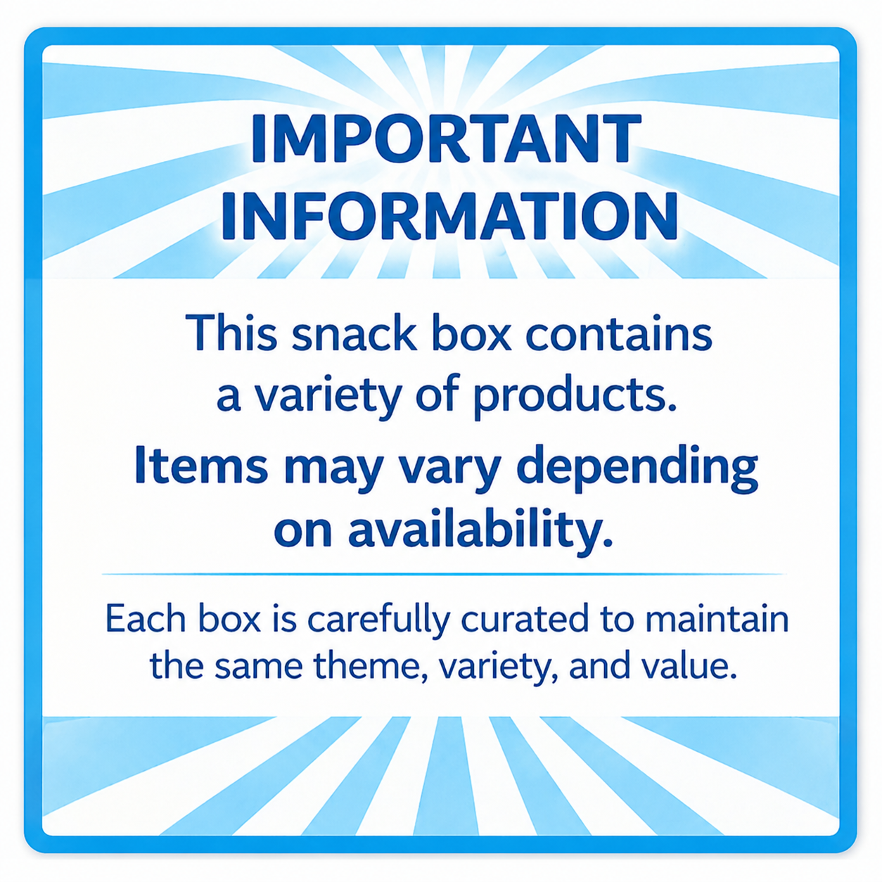 Blue Snack Box - Sweet & Sour Variety Pack + Bonus Fun Kit