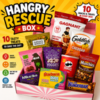 Hangry Rescue Snack Box – 10 Assorted Sweet & Savoury Snacks – Variety Care Package