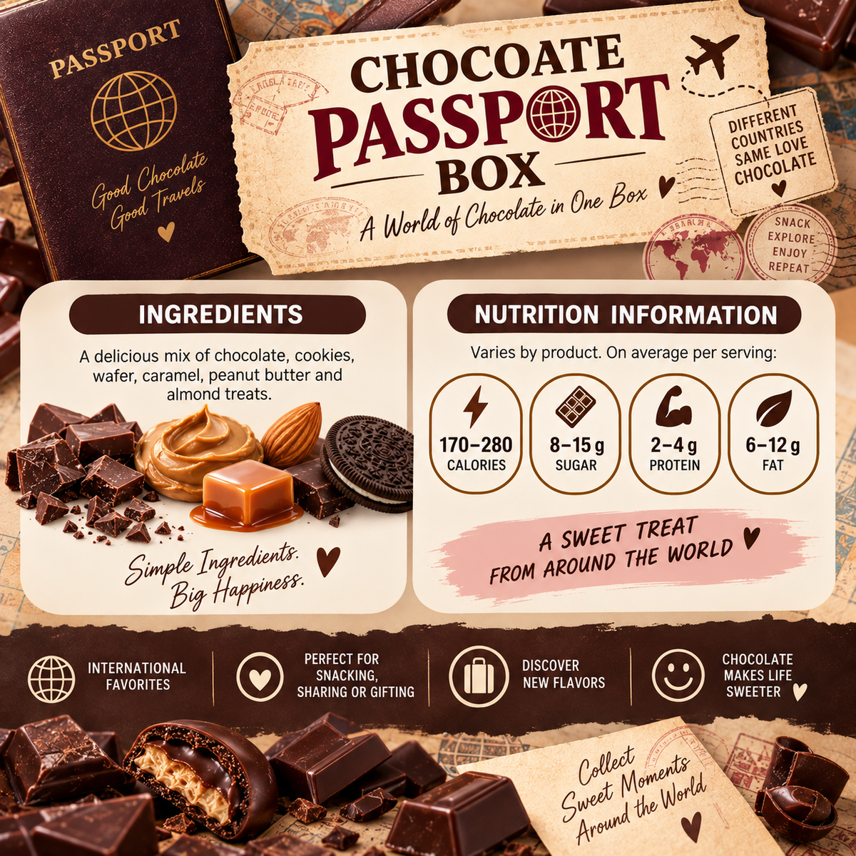 Chocolate Passport Box – International Chocolate Gift Box