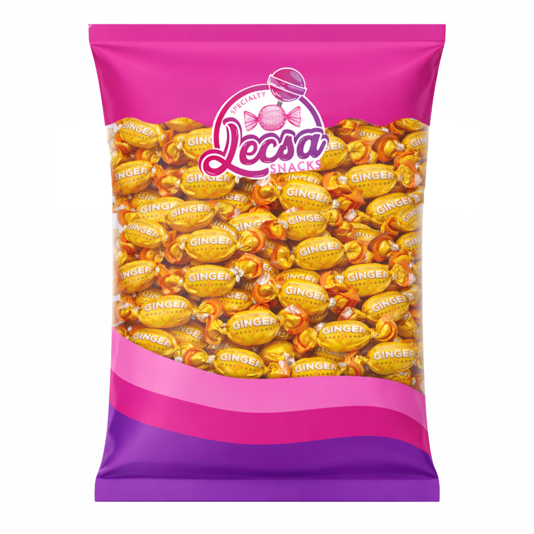 Ginger Hard Candy – 454g (1lb) Individually Wrapped