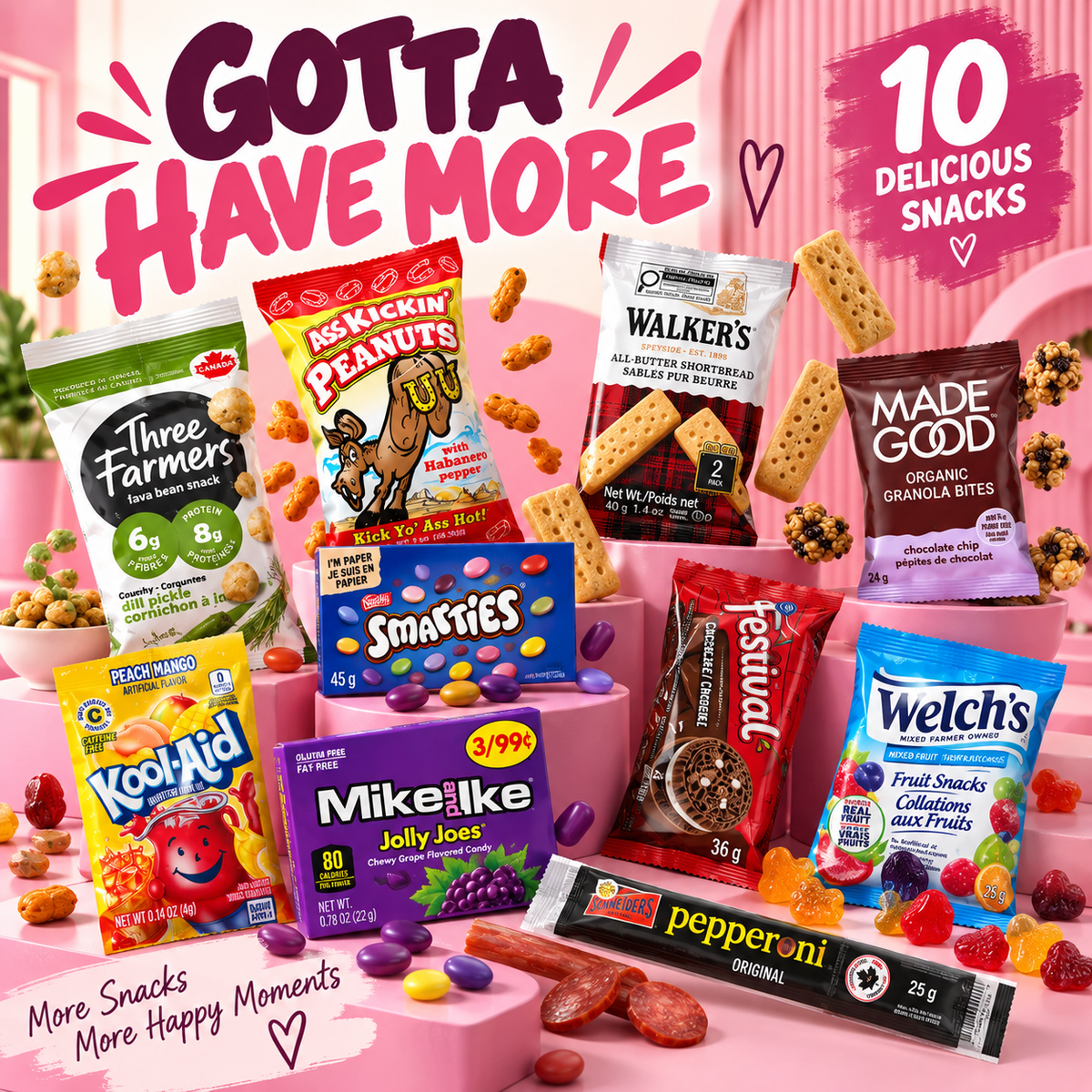 Gotta Have More – 10 Assorted Sweet & Savoury Snacks