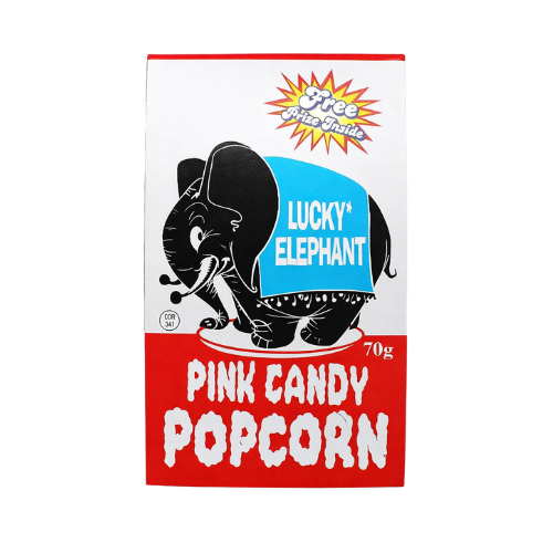 Lucky Elephant Pink Candy Popcorn 70g – Sweet Coated Crunchy Popcorn