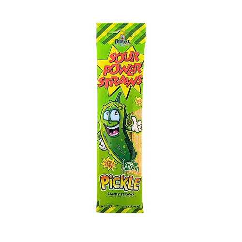 Sour Power Pickle Candy Straws 50g – Vegan Sour Candy Strips