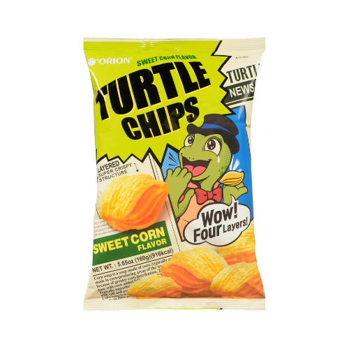 Turtle Chips Sweet Corn Flavour 80g – Korean Crunchy Corn Snack