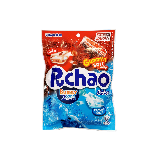Puchao Gummy N’ Soft Candy 100g – Bubbly Soda Flavours Chewy Candy (Japan)