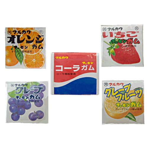 Japanese Marukawa Bubble Gum – Assorted Fruit & Cola Flavors | Classic Chewing Gum from Japan | 10-Piece Variety Pack