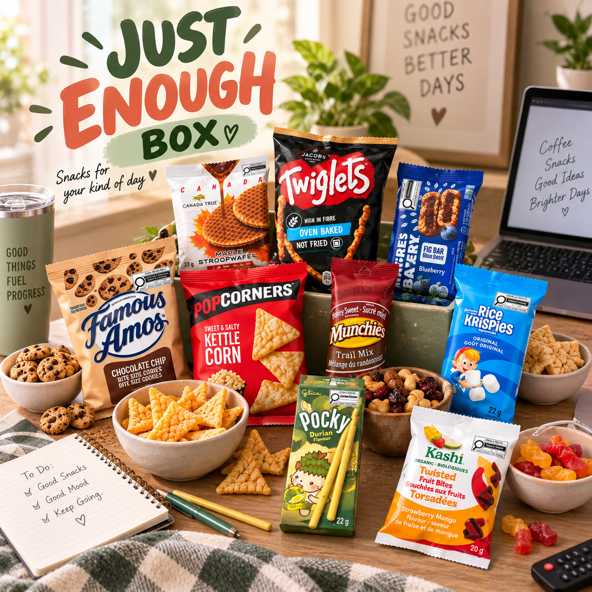 Just Enough Box – 9 Assorted Sweet & Savoury Snacks