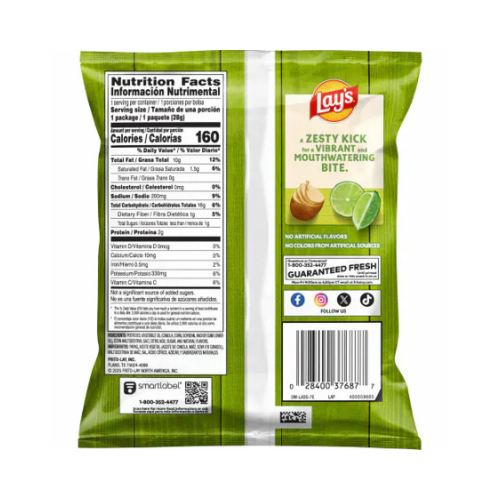 Lay's Limón Potato Chips 28.3g - USA