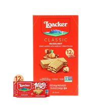 Loacker Classic Hazelnut Wafers - Crunchy Wafer with Hazelnut Cream Filling – 12 x 45g Box (540g) – Individually Wrapped – Made in Austria with 100% Selected Italian Hazelnuts