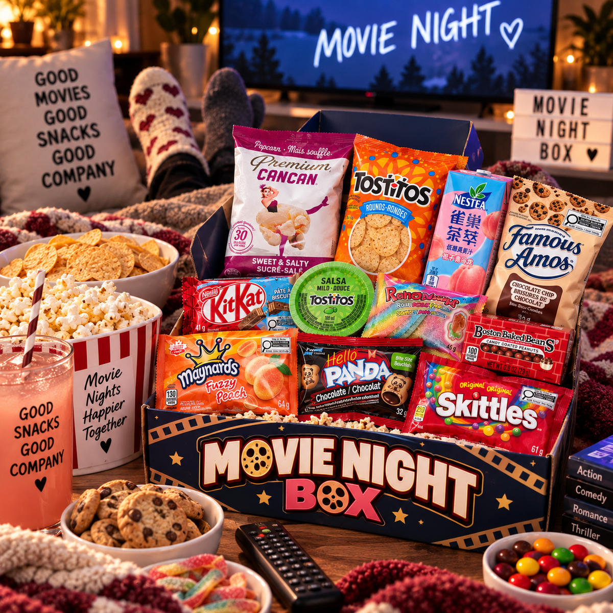 Movie Night Box – Sweet & Salty Snack Variety Box, Movie Snacks Gift Box