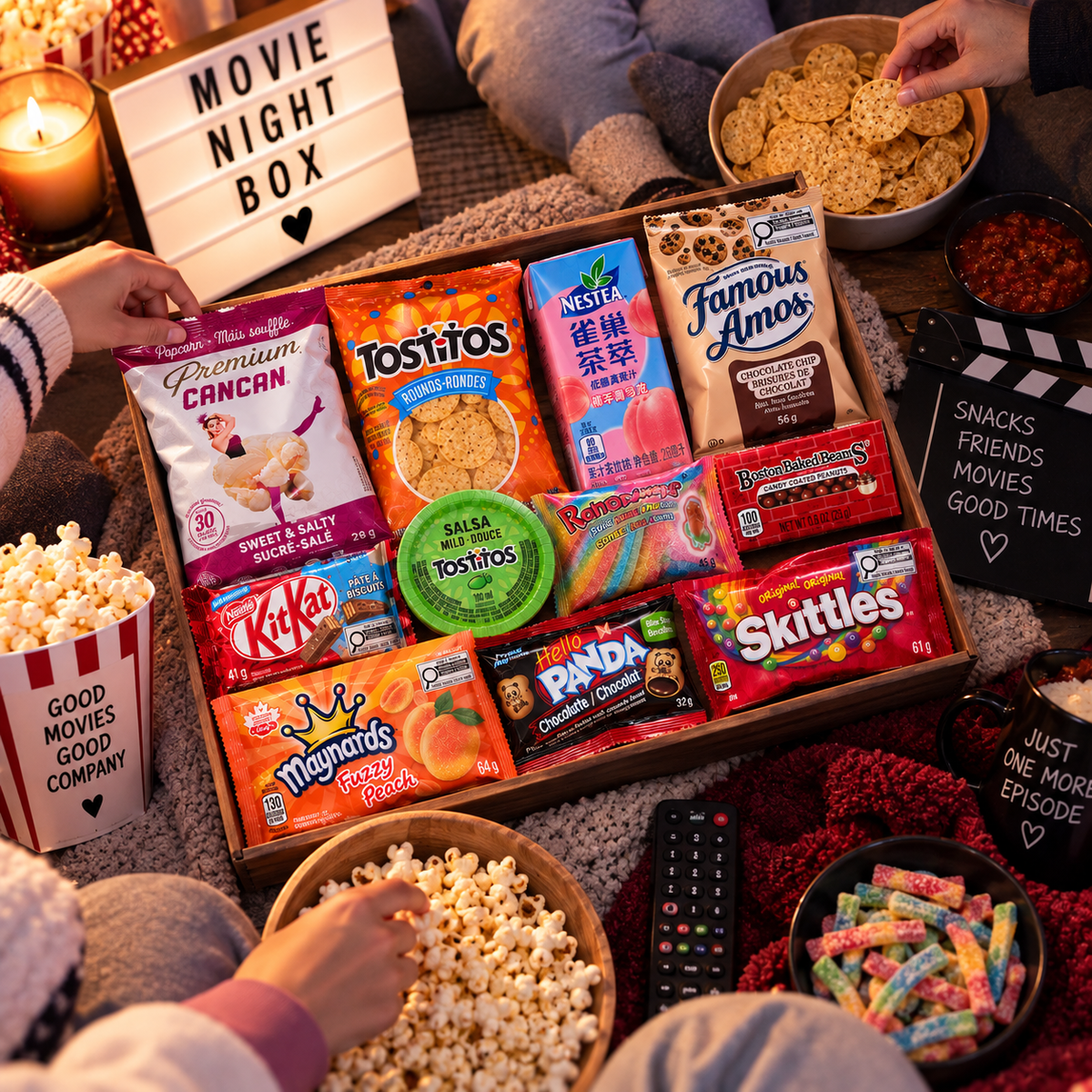 Movie Night Box – Sweet & Salty Snack Variety Box, Movie Snacks Gift Box