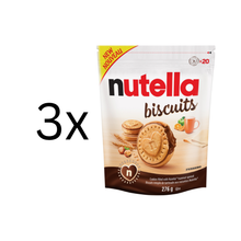 Hazelnut Filled Biscuits – Crunchy Cookies with Creamy Cocoa Center – 20 Count – Resealable Bag – 256g