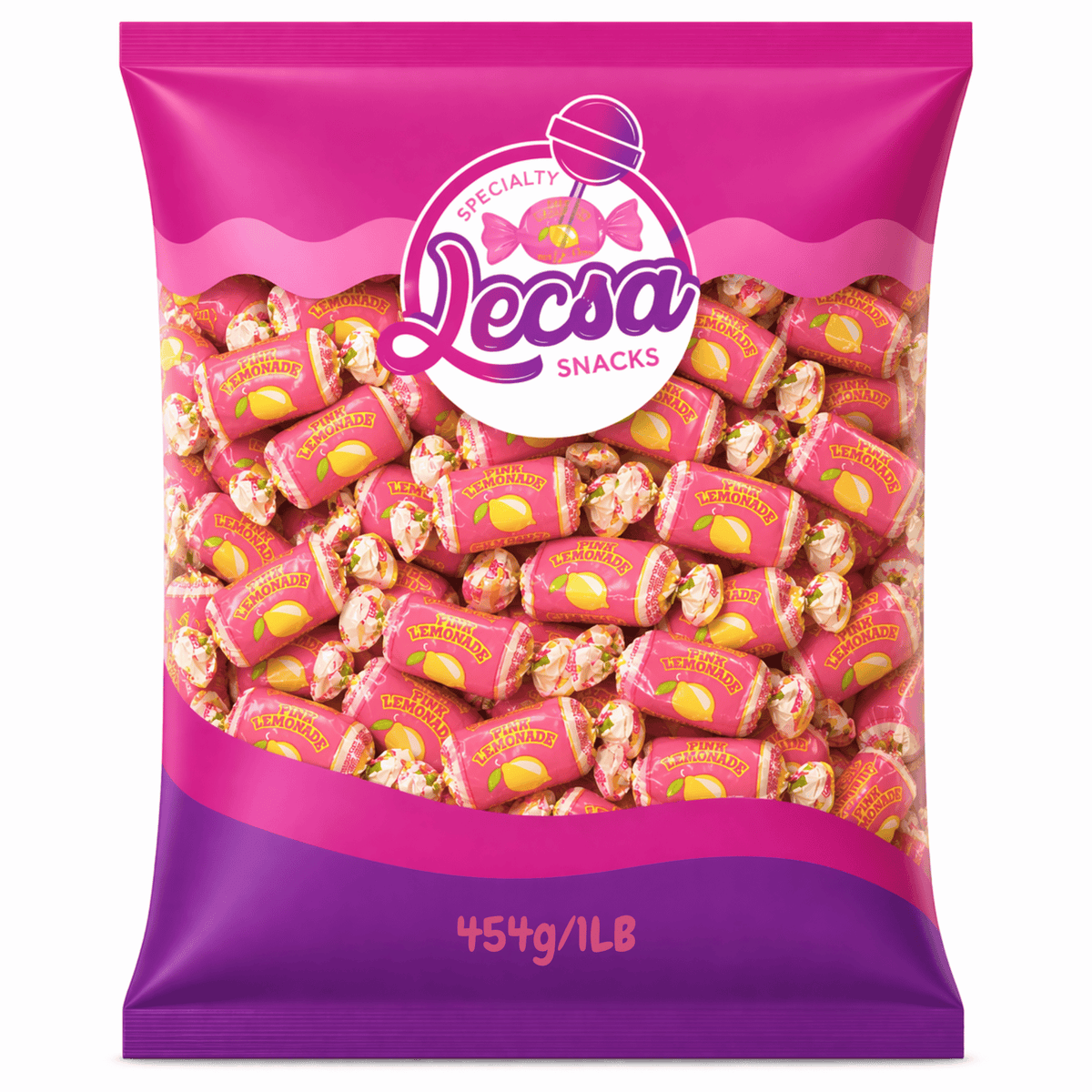 Pink Lemonade Fruit Chewy Candy – 1 lb (454g) – Fruity Chews, Individually Wrapped Soft Candy