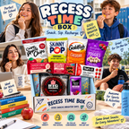 Recess Time Box – Assorted Sweet & Savoury Snack Box, Individually Packaged Treats & Drink