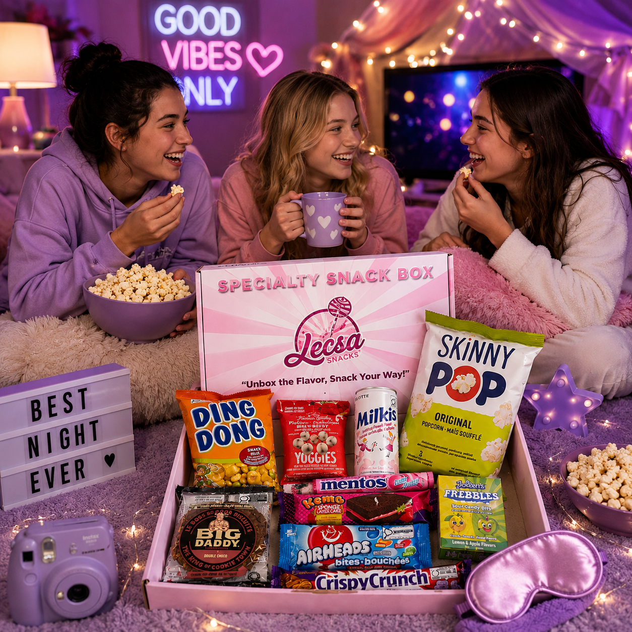 Sleepover Stash Box – Assorted Sweet & Savoury Snacks & Drink