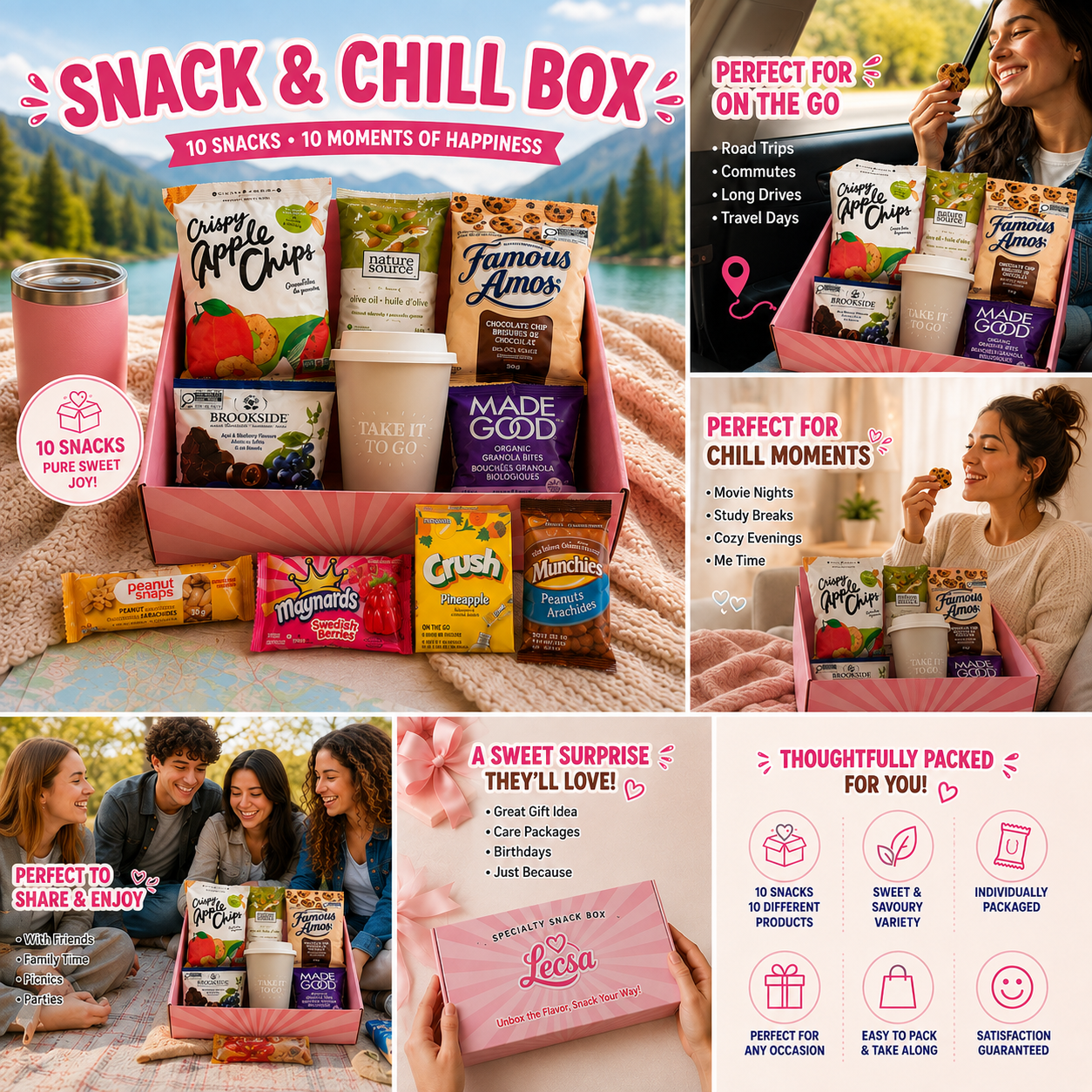 Snack & Chill Box – 10 Snacks & Treats with Reusable Cup
