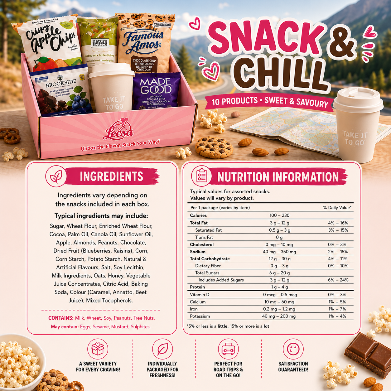 Snack & Chill Box – 10 Snacks & Treats with Reusable Cup