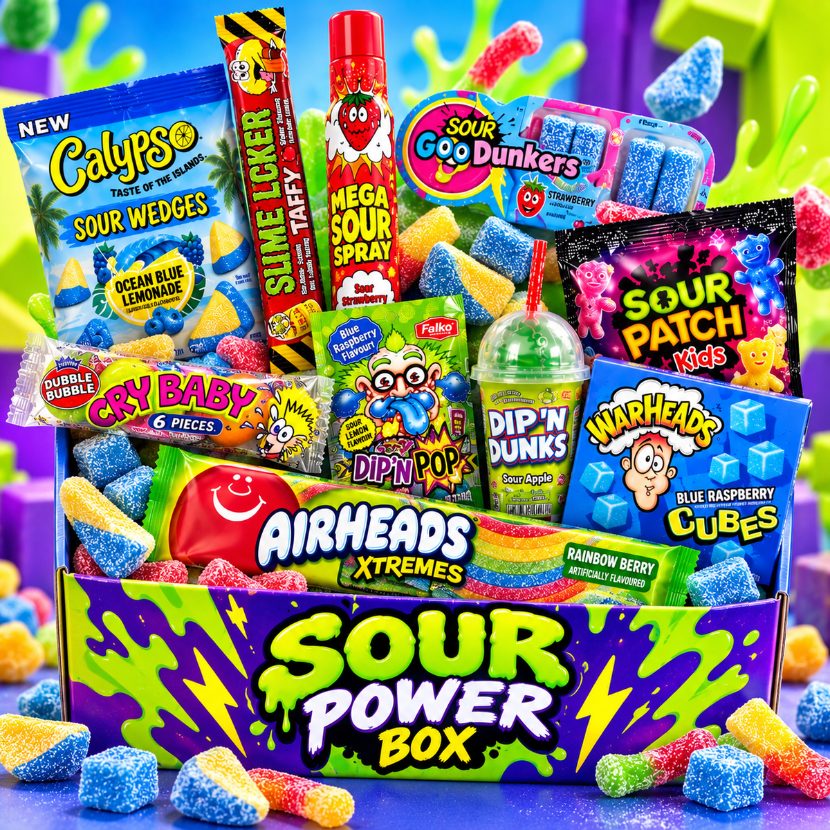 Sour Power Box – Assorted Sour Candy Variety Box, Sweet & Tangy Candy Mix
