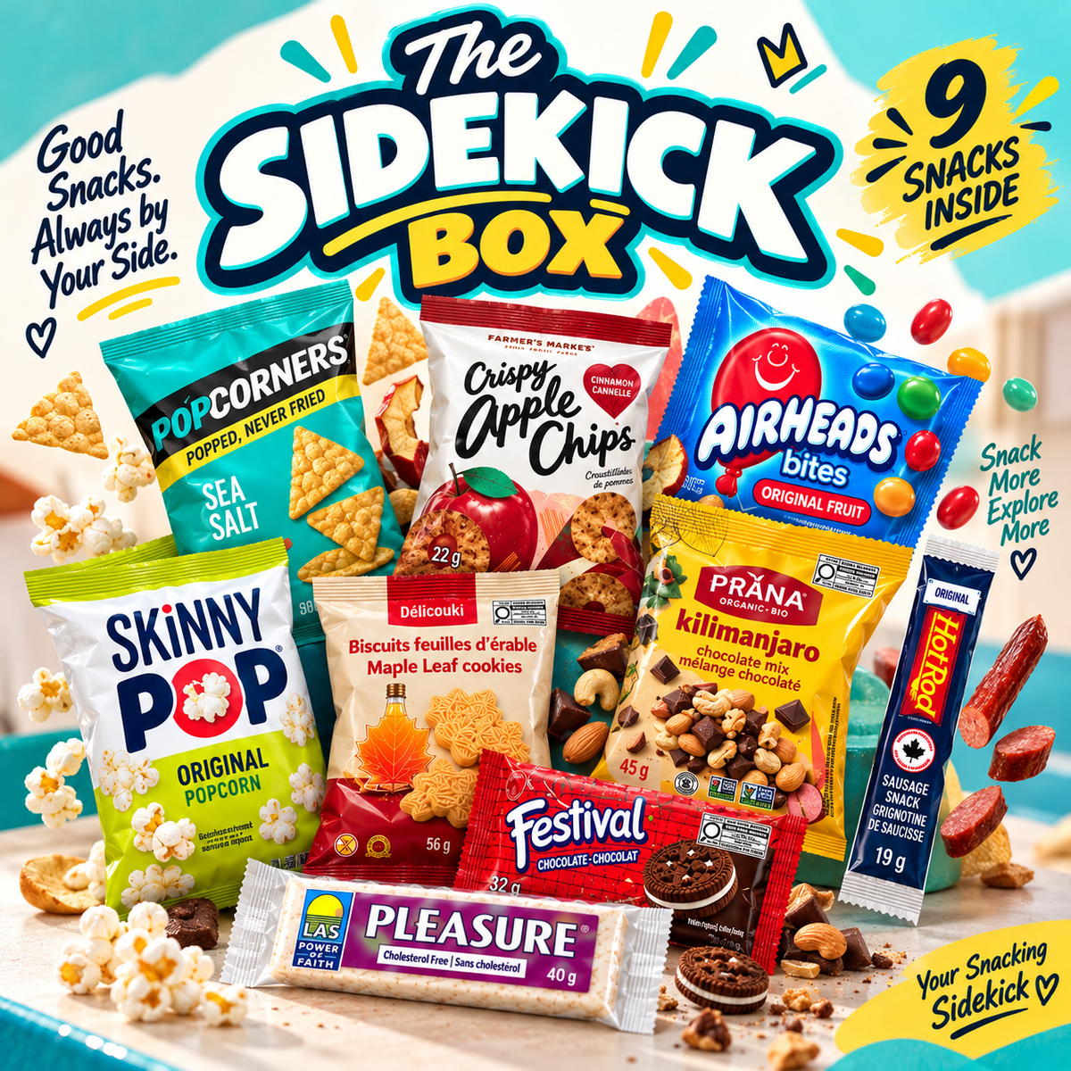 The Sidekick Box – 9 Assorted Sweet & Savoury Snacks
