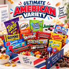 Ultimate American Variety Snack Box – Assorted Sweet, Sour, Salty & Chocolate Treats