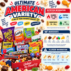 Ultimate American Variety Snack Box – Assorted Sweet, Sour, Salty & Chocolate Treats