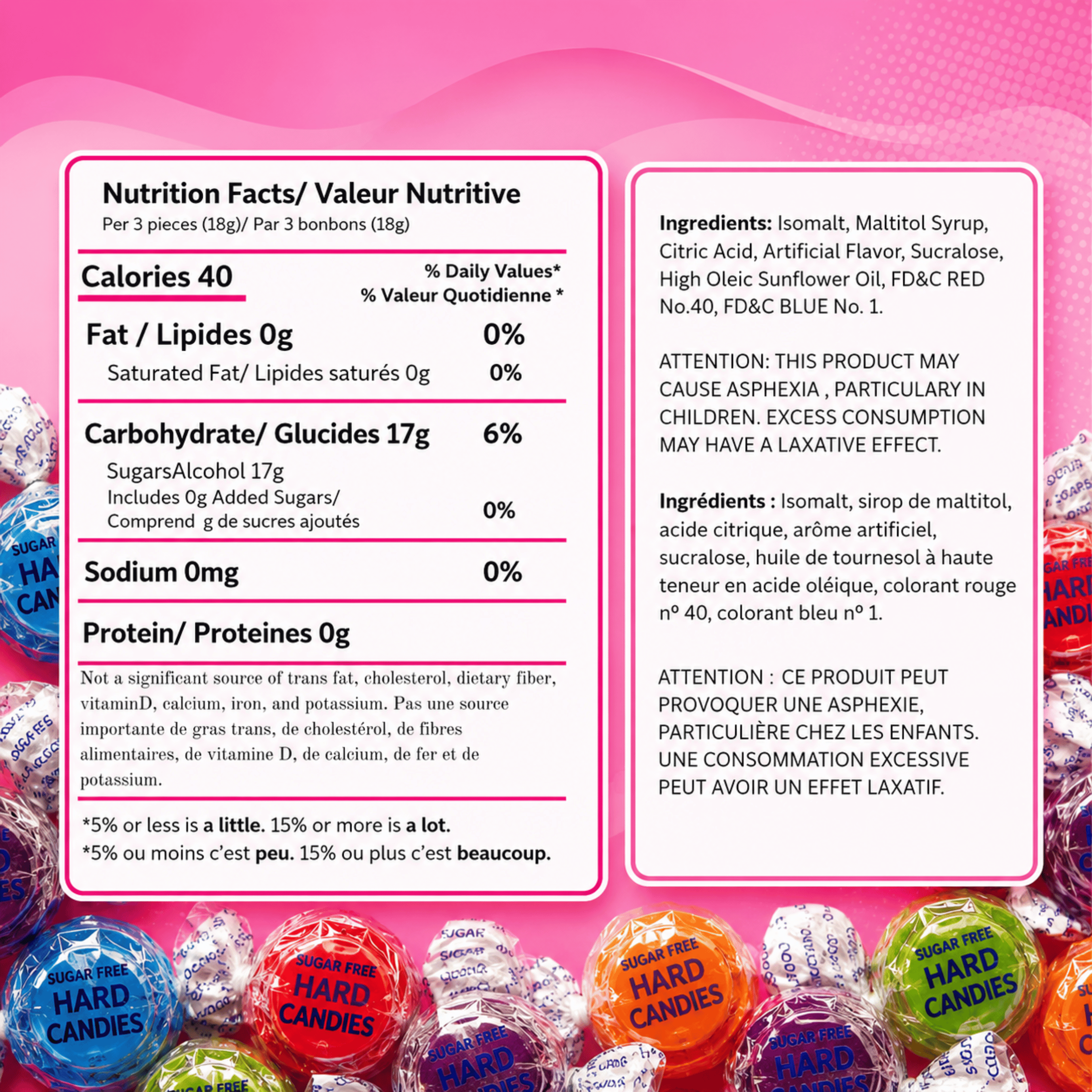 Sugar Free Assorted Hard Candy 454g (1Lb) – Individually Wrapped