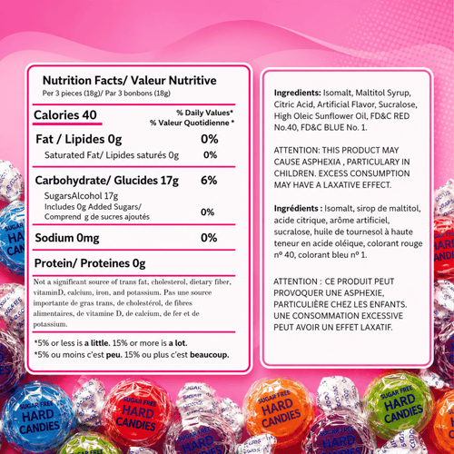 Sugar Free Assorted Hard Candy 454g (1Lb) – Individually Wrapped