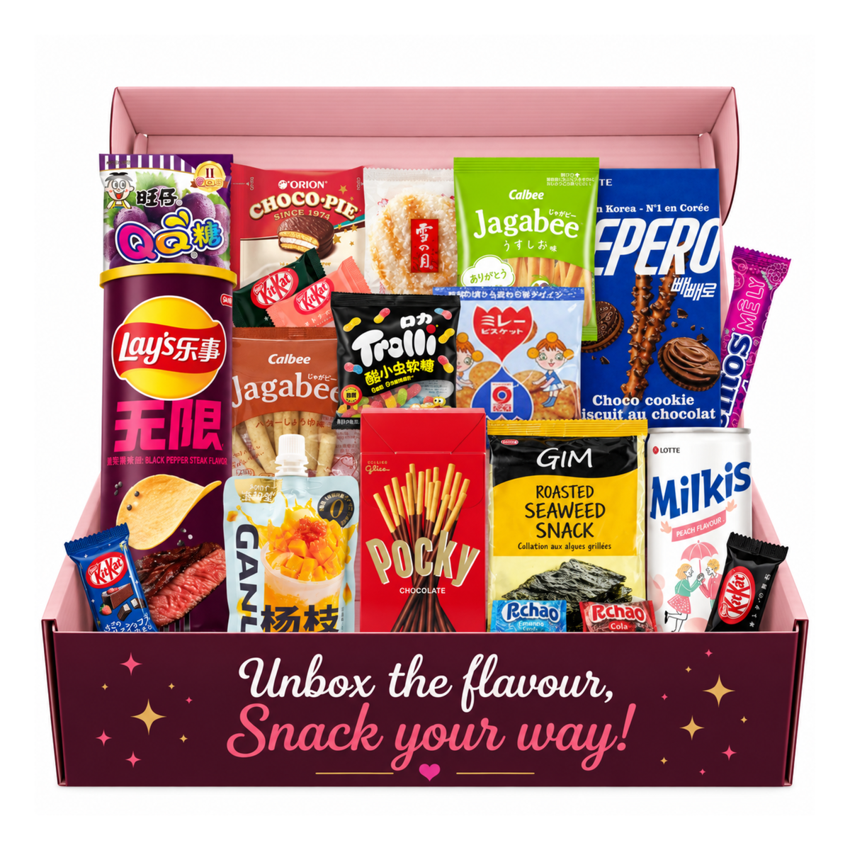 Authentic Asian Snack Box Canada | Japanese, Korean & Chinese Treats - 20 count