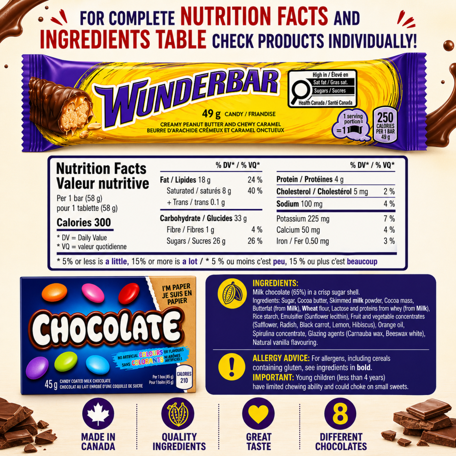 Chocolate Box from Canada – Assorted Chocolates Made in Canada – Variety Pack of Iconic Candy Bars & Treats