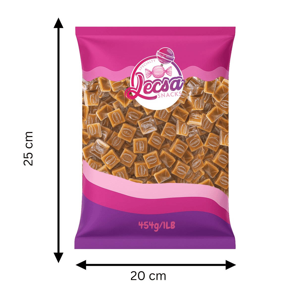 Creamy Caramel Squares Candy 1 lb (454g) – Individually Wrapped Chewy Butter Toffee