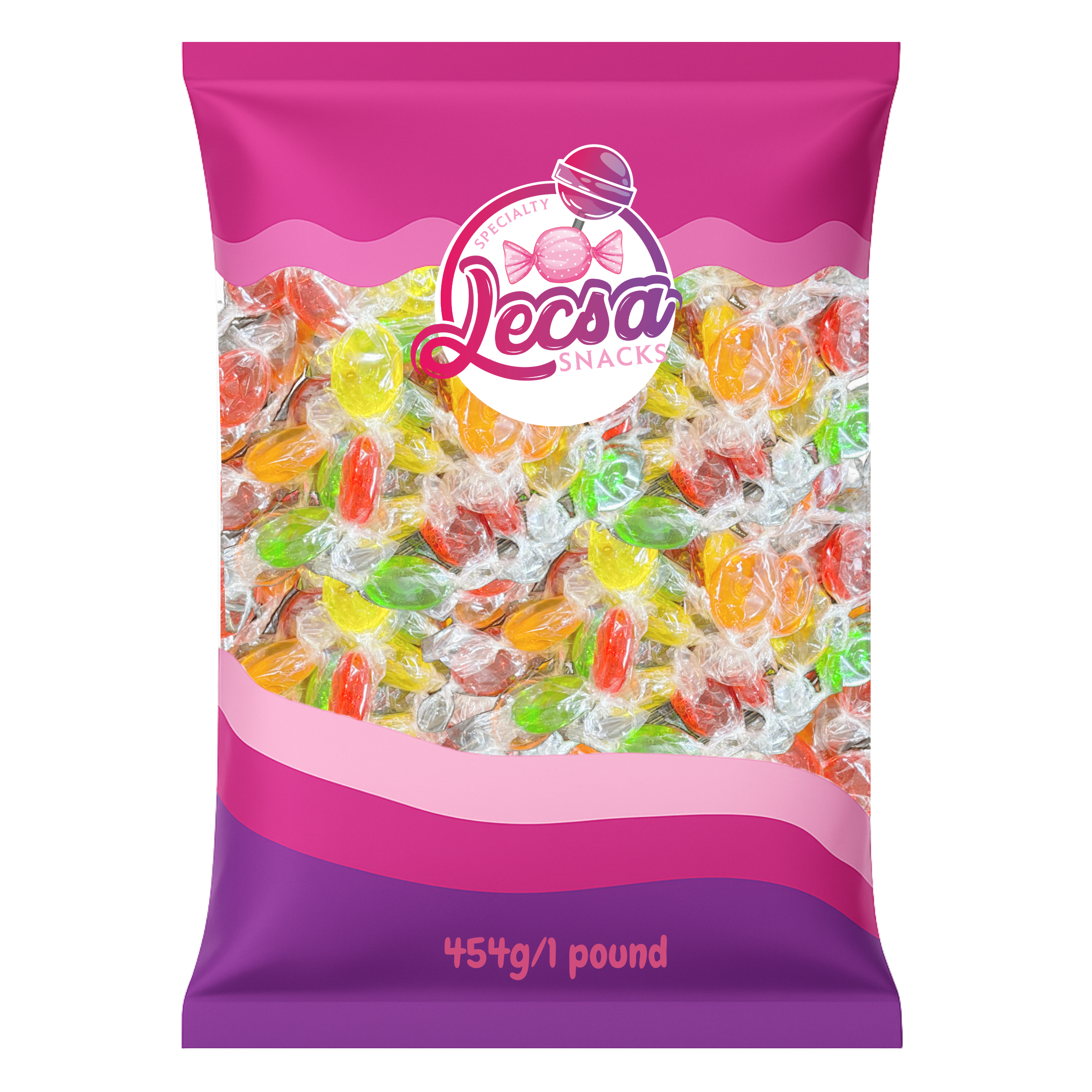 Clear Fruits Hard Candy – 454g (1lb) Individually Wrapped