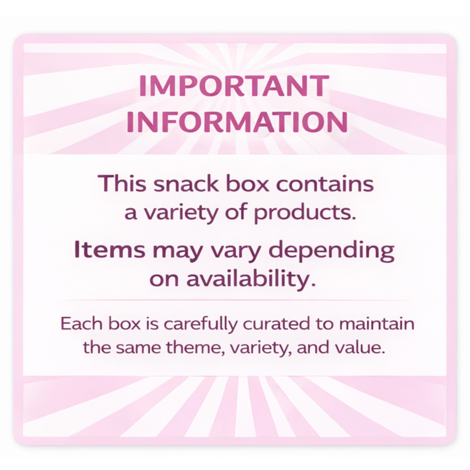 Pink Snack Box - Sweet & Sour Variety Pack + Bonus Fun Kit