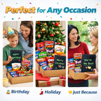 Sweet Surprise Gift Basket Box – 15+ Snacks Variety Pack + LCD Writing Tablet