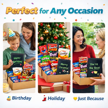 Sweet Surprise Gift Basket Box – 15+ Snacks Variety Pack + LCD Writing Tablet