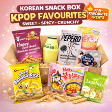 Korean Snack Box Variety Pack – 8 items - K-POP Favourites Treat Set with Ramen, Pepero, Banana Milk Drink, Sweet & Savory Snacks Gift Box