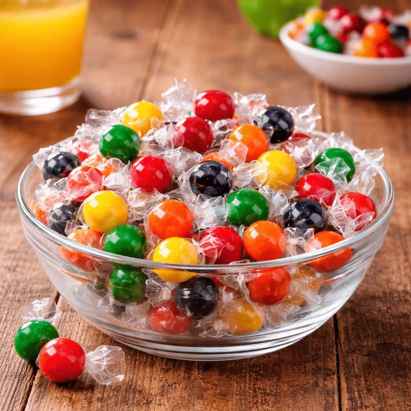 Assorted Jawbreaker Hard Candy 1lb (454g) – Colourful Fruit Flavoured Candy Balls