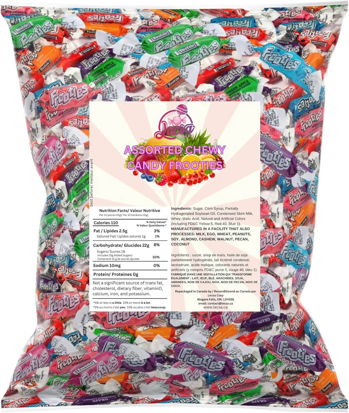 Frooties Chewy Candies 454g (1lb) - Assorted Treats - Variety of Fruit Flavours