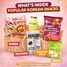 Korean Snack Box Variety Pack – 8 items - K-POP Favourites Treat Set with Ramen, Pepero, Banana Milk Drink, Sweet & Savory Snacks Gift Box