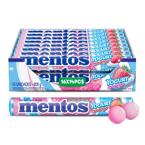 MENTOS STRAWBERRY YOGURT 16 x 37,5g (Brazil)