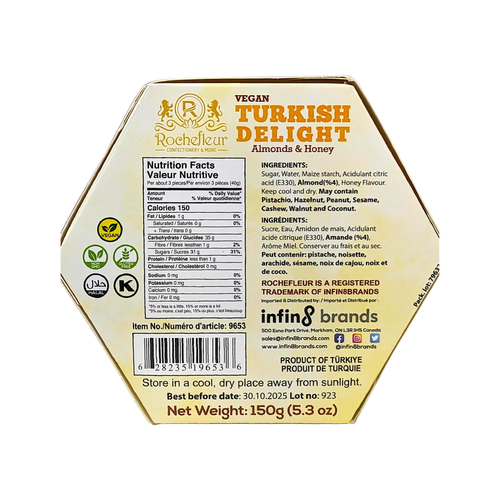 Vegan Turkish Delight Almonds & Honey 150g - Turkey